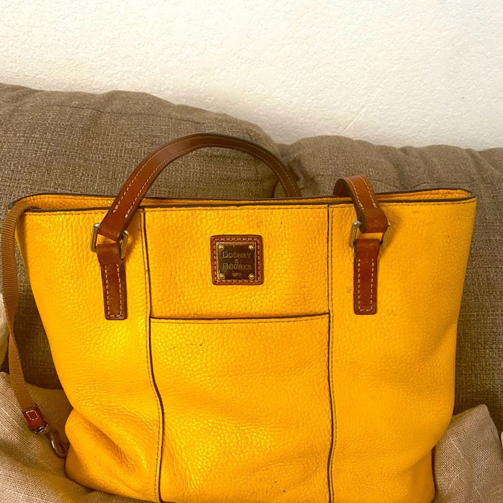 Dooney & Bourke yellow pebble leather bag very soft.